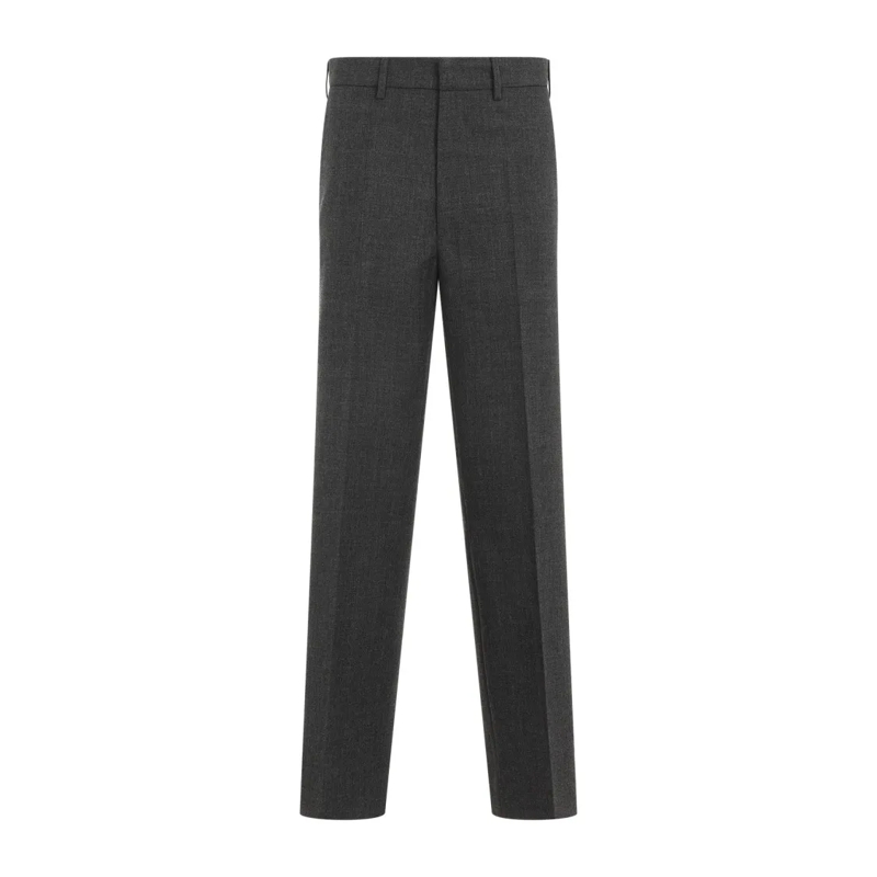 Miu Miu  Grey Wool Trousers With Tailored Silhouette Grey