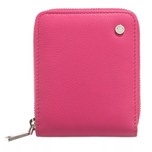 Abro Geldbörse Pink Portemonnaie mit Zip-Around-Reißverschluss