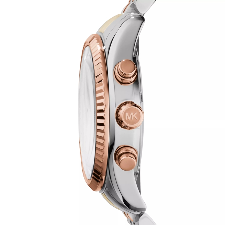 Michael Kors MK5735 Lexington Ladies Watch Slvr Gld RseGld Chronograph