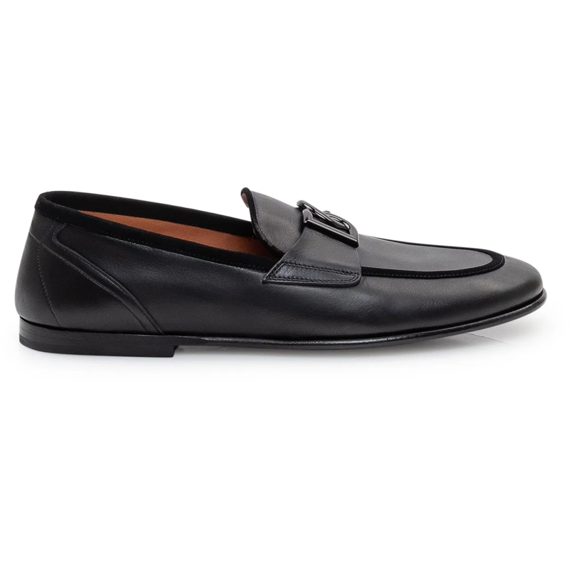 Dolce&Gabbana Loafer Mocassino con Morsetto Frontale schwarz