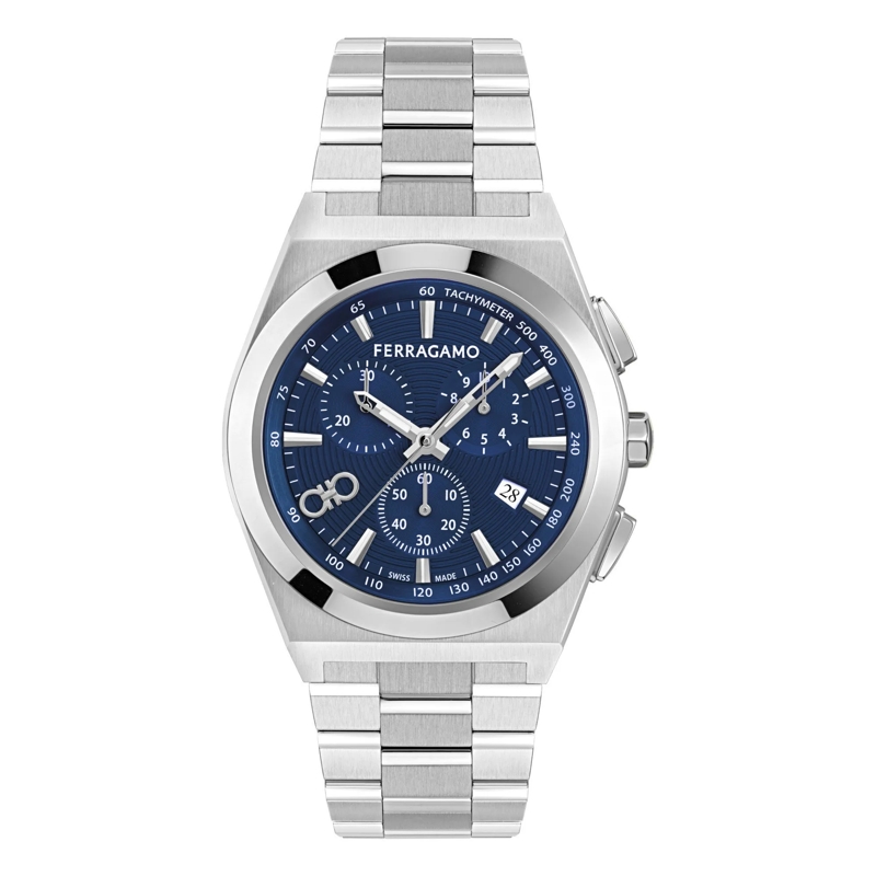 Salvatore Ferragamo Chronograph Quarz-Chronographenuhr Vega Chrono silber