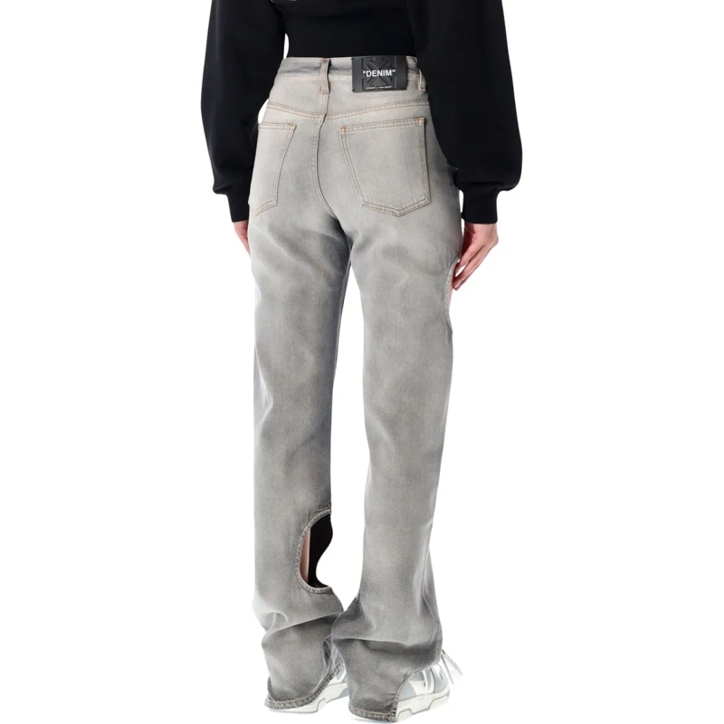 Off-White Jeans Grey Meteor Cut-Out Jeans Grey