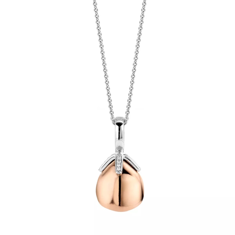 Ti Sento Mittellange Halskette Milano Pendant with Chain 6765SR Silver / Rose Gold Plated