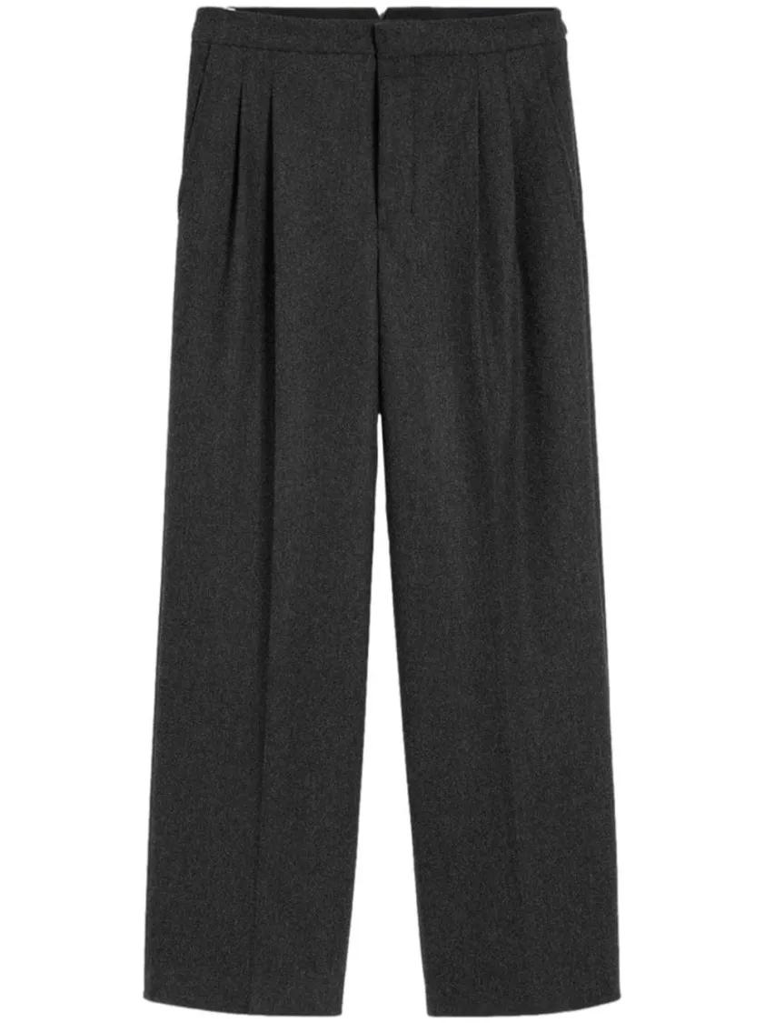 AMI Paris - Dark Grey Wool Wide-Leg Trousers - Größe 38 - grau