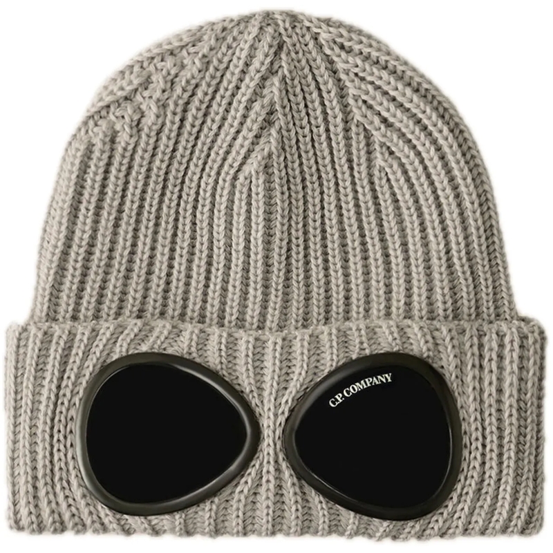 CP Company Hut Extrafine merino wool goggle beanie grau