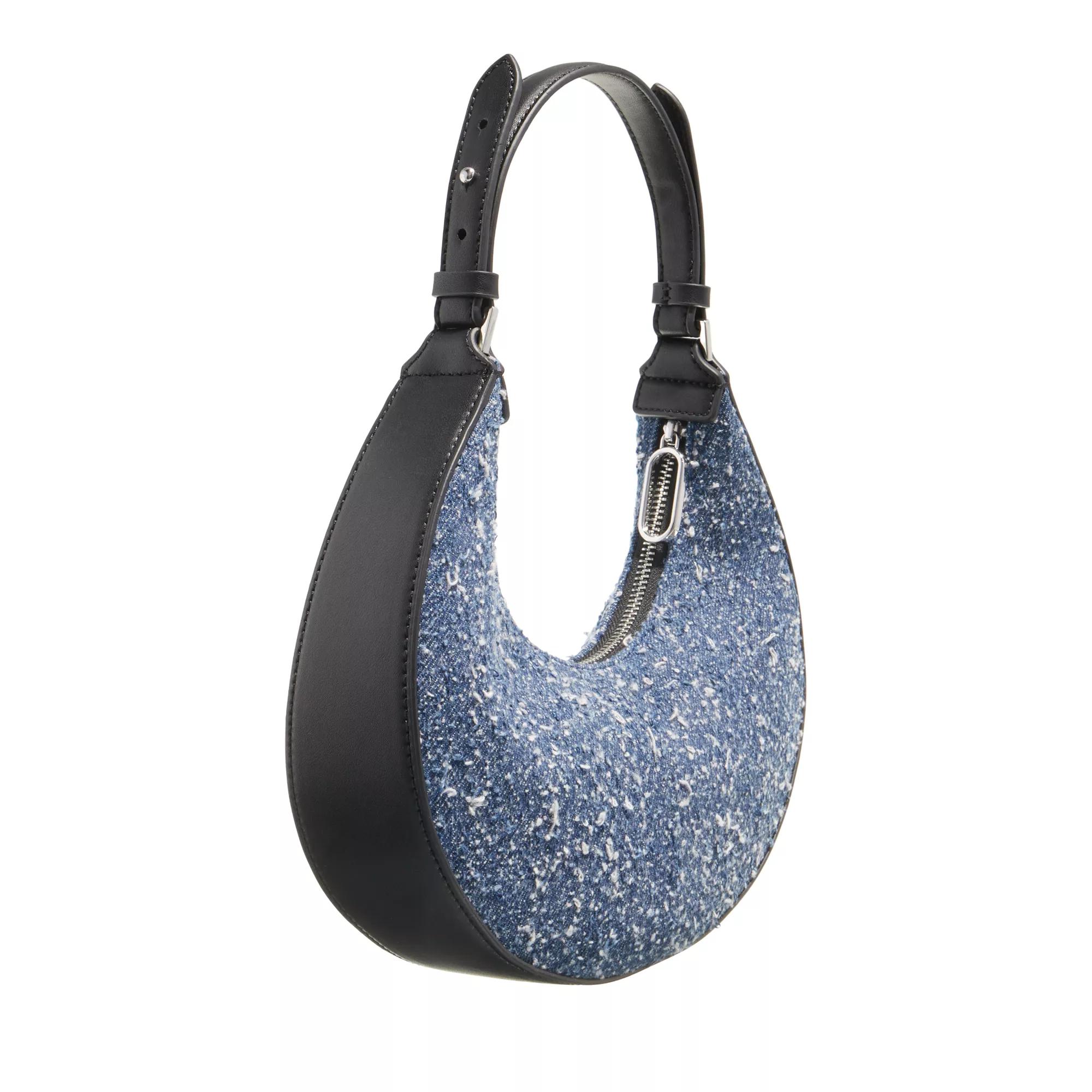Karl Lagerfeld Jeans Hobo bags Tech Leather Small Half Moon in blauw