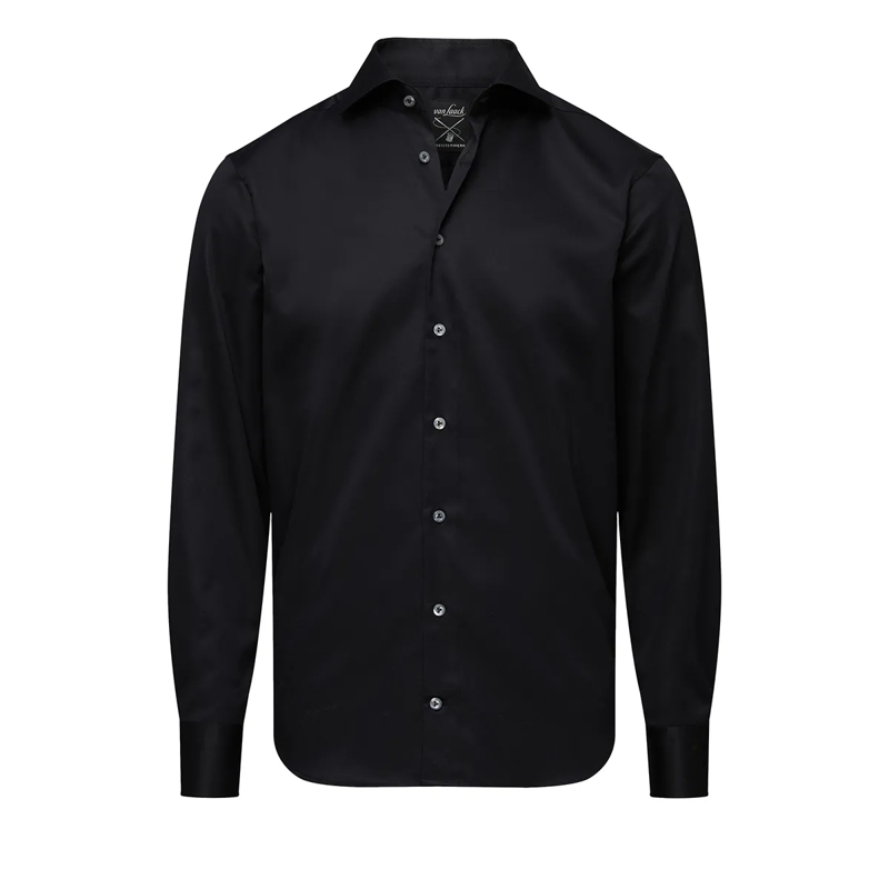 VAN LAACK Hemd Hemd Tailor Fit Uni schwarz