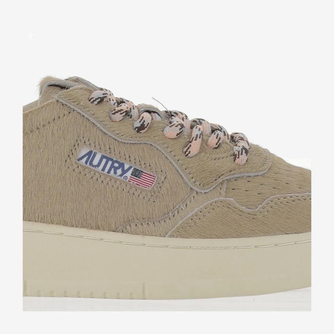 Thumbnail - Autry Low-Top Sneaker - Beige Suede Medalist Low Sneakers With Lace-Up Fro - Gr. 41 (EU) - in Beige - für Damen