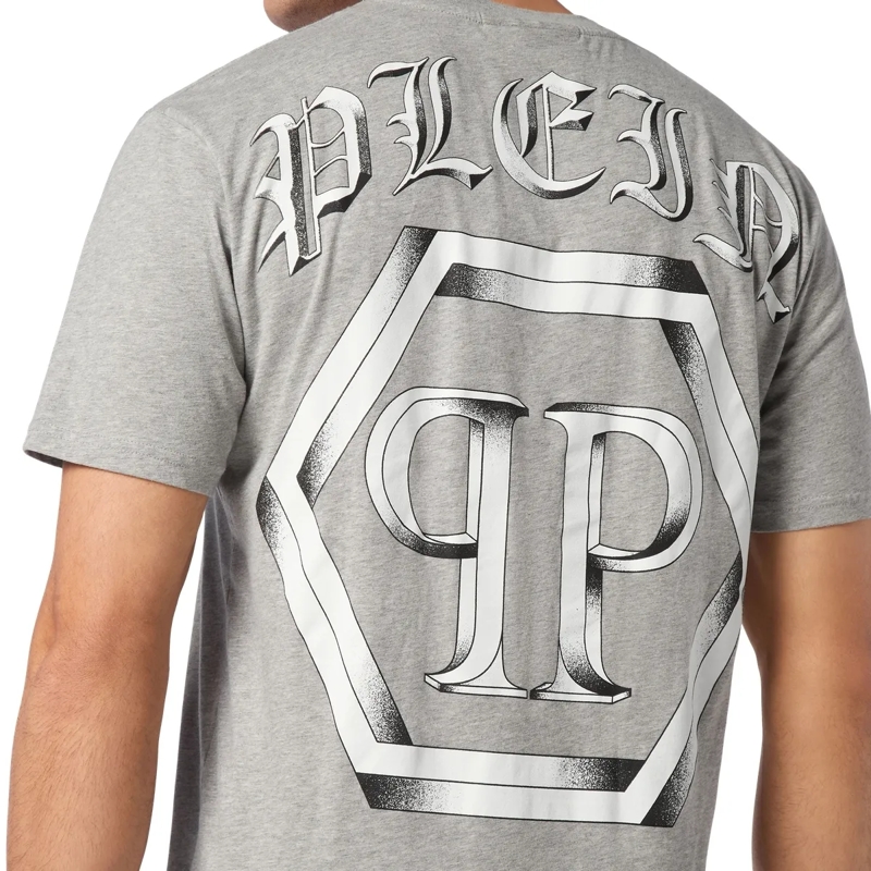 Philipp Plein T-Shirt T-Shirt Rundhalsausschnitt Hexagon grau(Image 5)