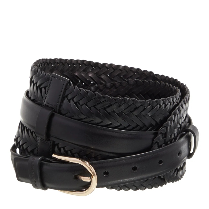 Michael Kors 85Mm Braided Waist Belt Set Black Waist Belt