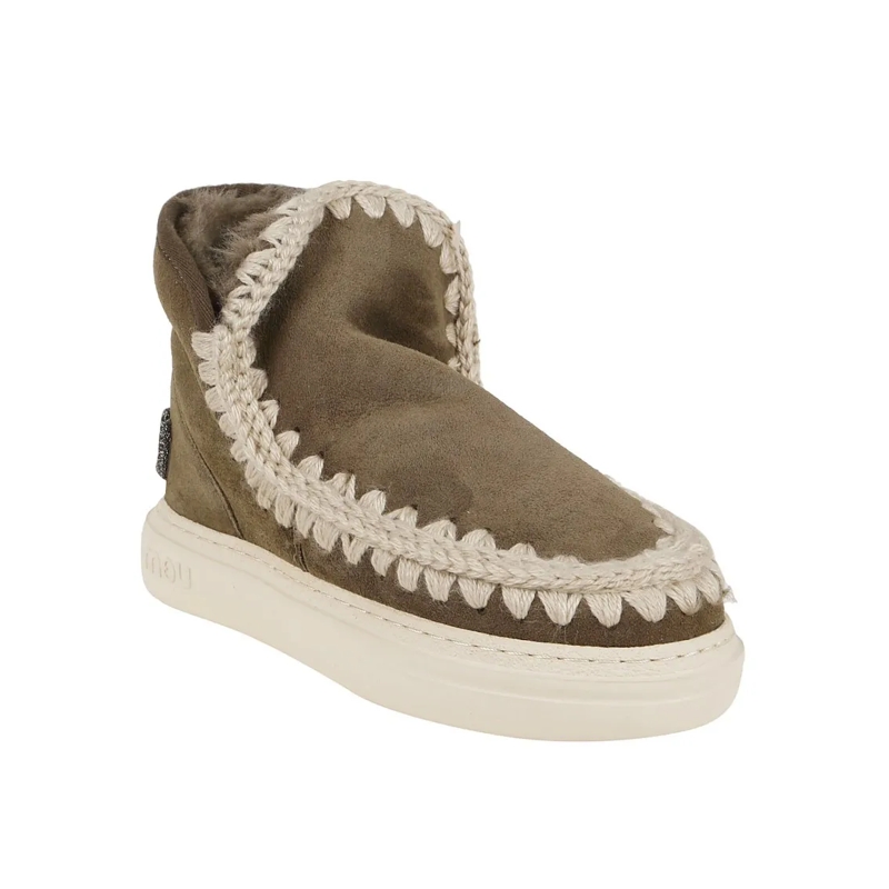 Mou Stiefel Eskimo Sneakers With Plush Sheepskin Lining Brown