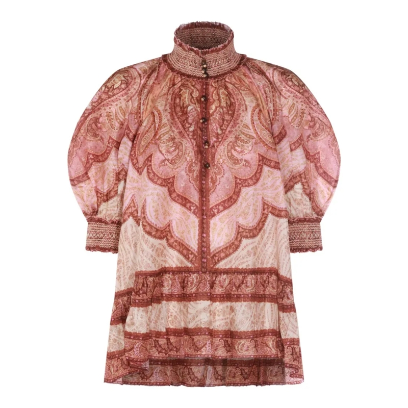 Zimmermann Blouse Burgundy Silk Top Burgundy
