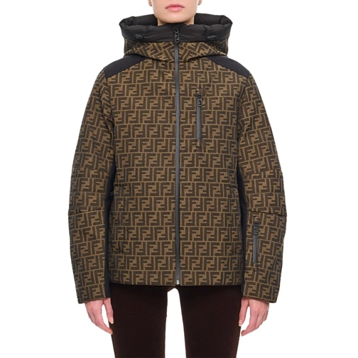 Fendi Übergangsjacke Ski Canvas Logo Jacket Brown