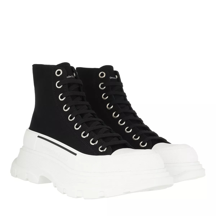 Alexander McQueen Boots Black White Bottes lacets