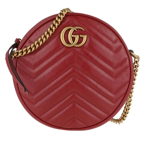 Gucci GG Marmont Mini Round Shoulder Bag Leather Ceris  Canteen Bag