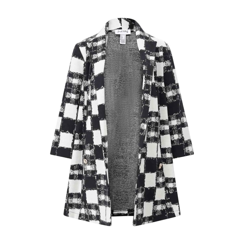 Joseph Ribkoff  Leichte Jacke im Karo-Muster Schwarz