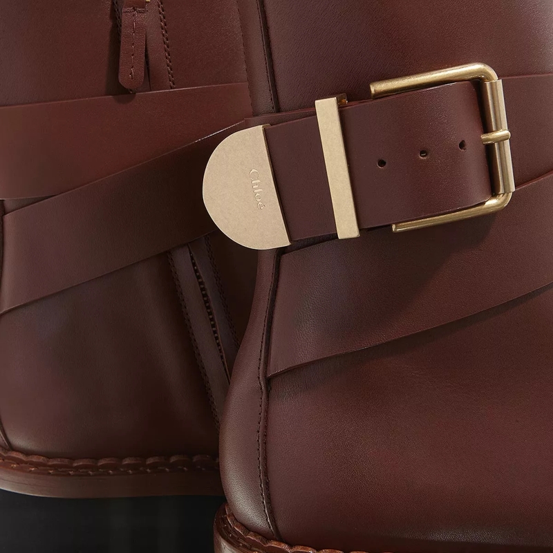 Chloé Stiefeletten Owena Ankle Boots Smooth Leather Brunet Brown(Image 3)