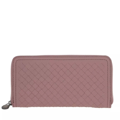 Bottega Veneta Long Zip Around Wallet Leather Deco Rose Continental Wallet-plånbok