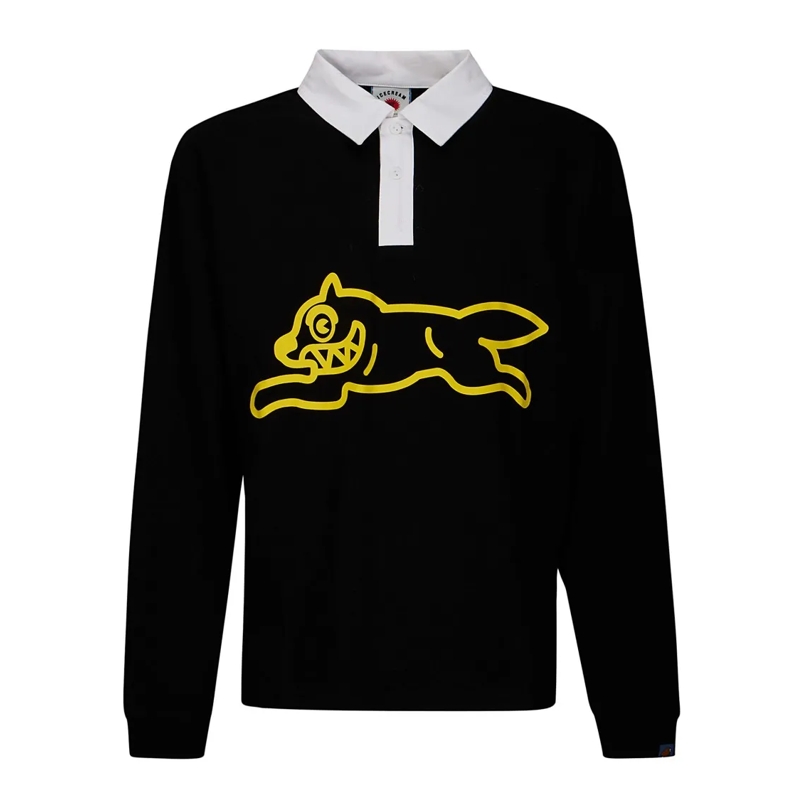 ICE CREAM Chemise Running Dog Rugby Shirt Black