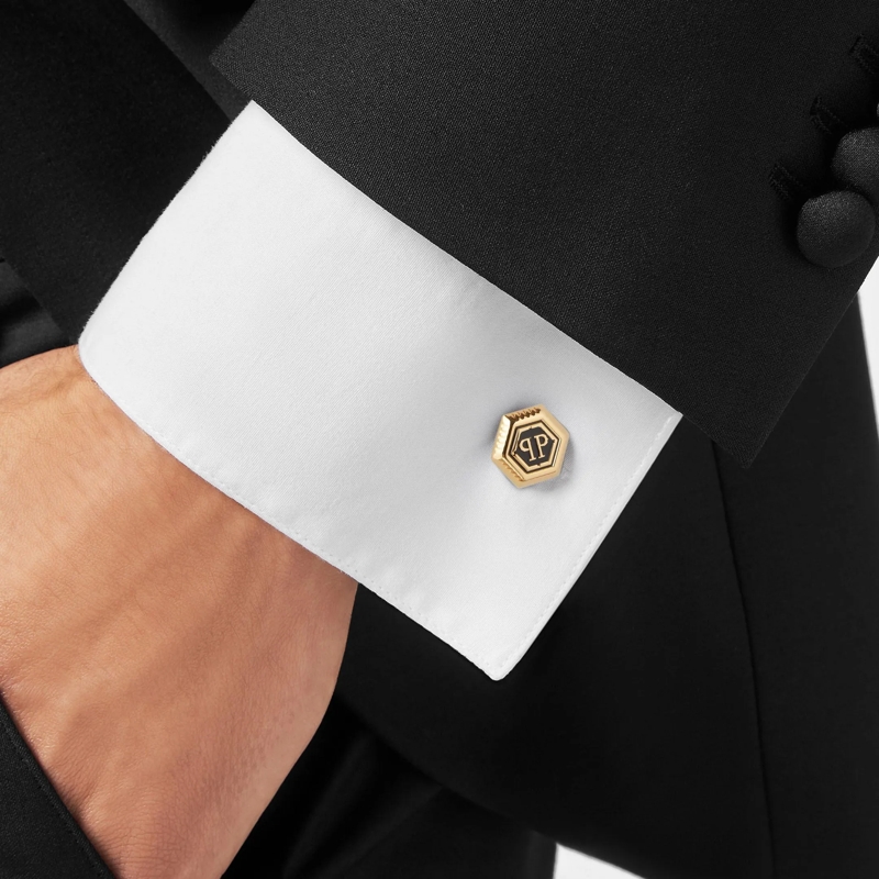 Philipp Plein Manschettenknöpfe Cufflinks Plein Icon gold(Image 2)