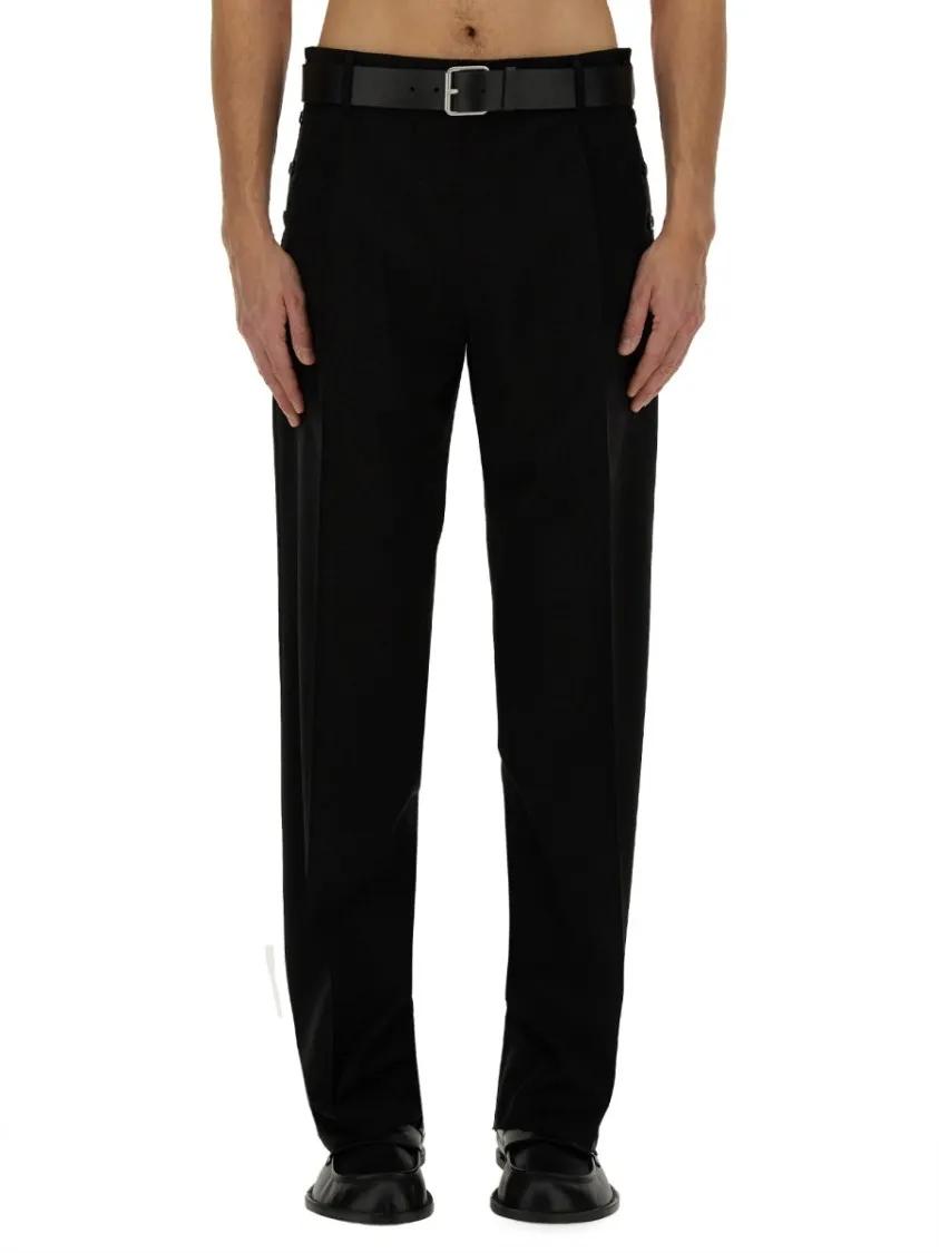 Thumbnail - Moschino - Regular Fit Black Wool Pants - Größe 48 - schwarz