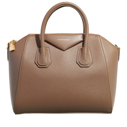 Givenchy Small Antigona Bag In Grained Leather Taupa Rymlig shoppingväska