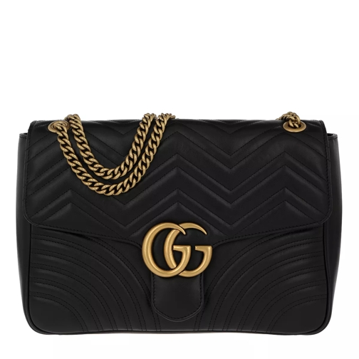 Gucci GG Marmont Large Shoulder Bag Leather Black Crossbody Bag
