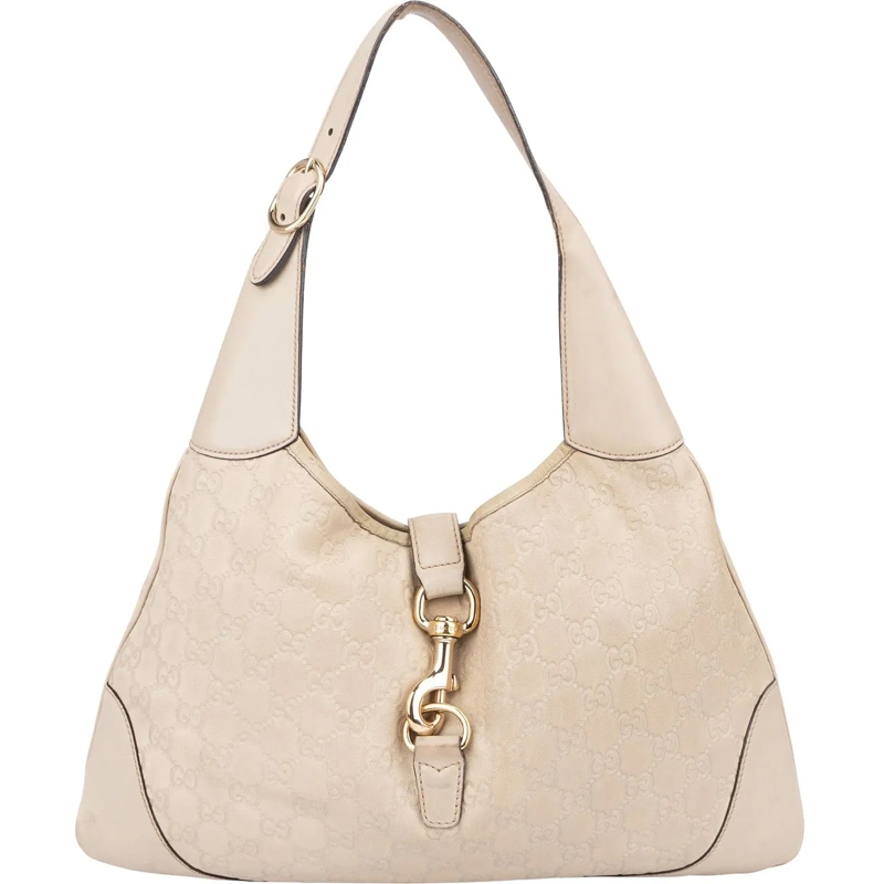 Gucci Sac à bandoulière Gucci Leather GG Monogram Jackie Handbag weiß