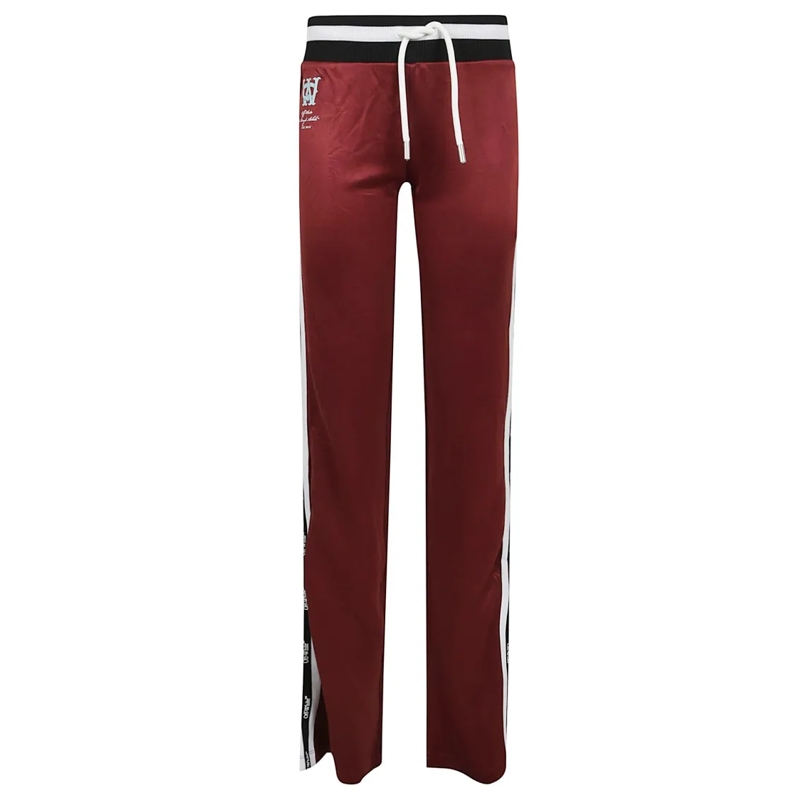 Off-White  Deep Red Trousers With Striped Side Panels Red