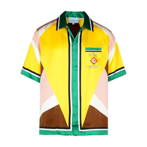 Casablanca Geometric Multicolor Silk Shirt Multicolor Shirts