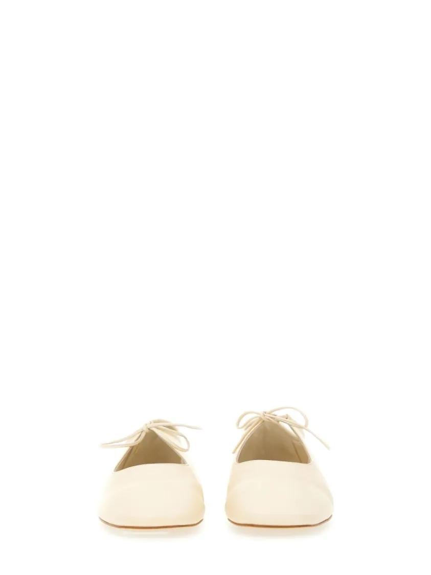 Thumbnail - Pointed Toe Leather Ballet Flats - Gr. 40 (EU) - in Beige