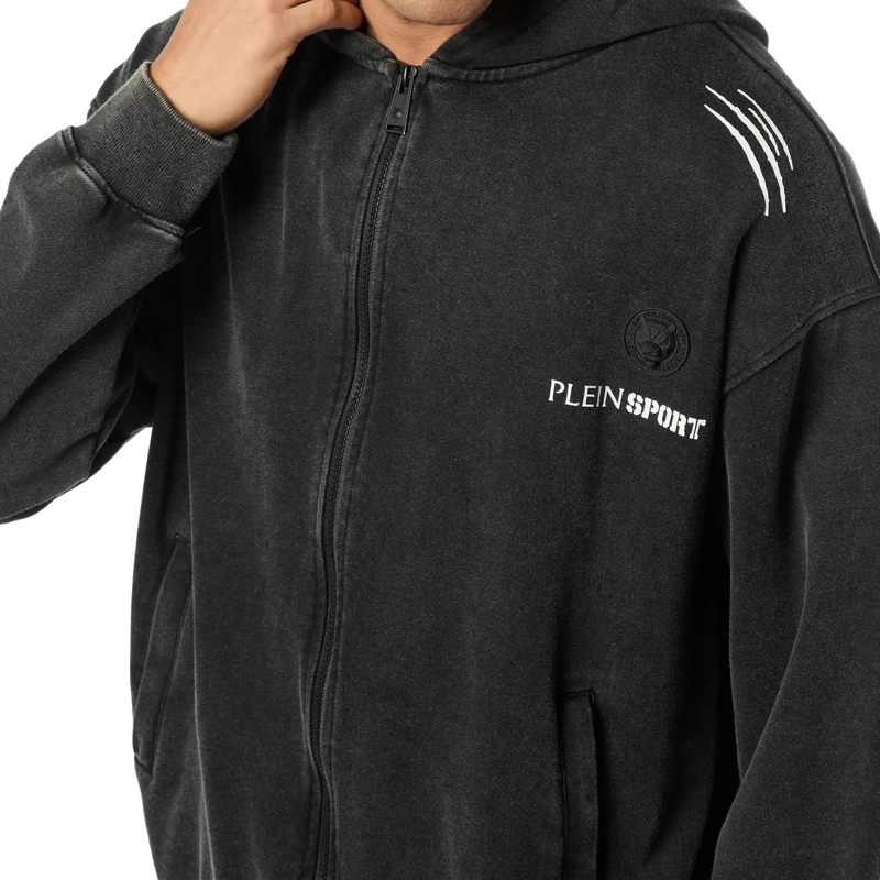 Plein Sport Top Kapuzen-Sweatjacket schwarz(Image 5)