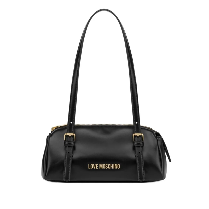 Love Moschino Schultertasche Refined Black Shoulder Bag With Adjustable Straps Black