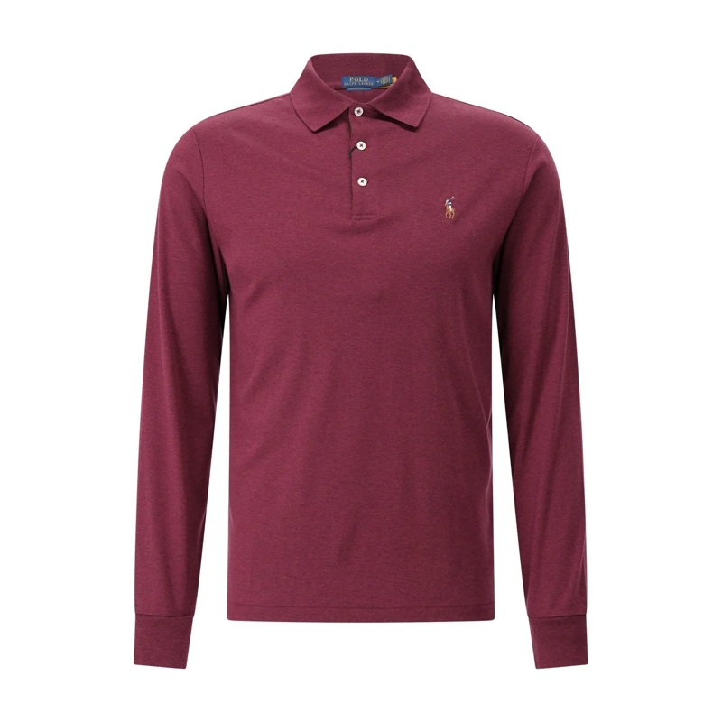 Polo Ralph Lauren Polo Langarm-Poloshirt mit Logo Dunkelrot