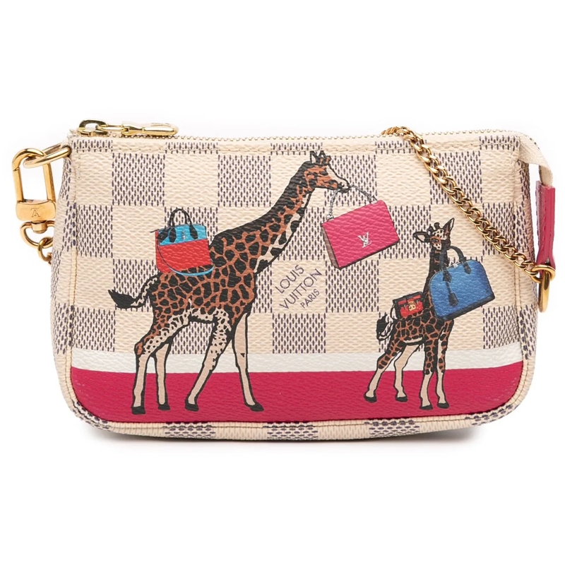 Louis Vuitton Tote Damier Azur Giraffe Mini Pochette Accessoires weiß