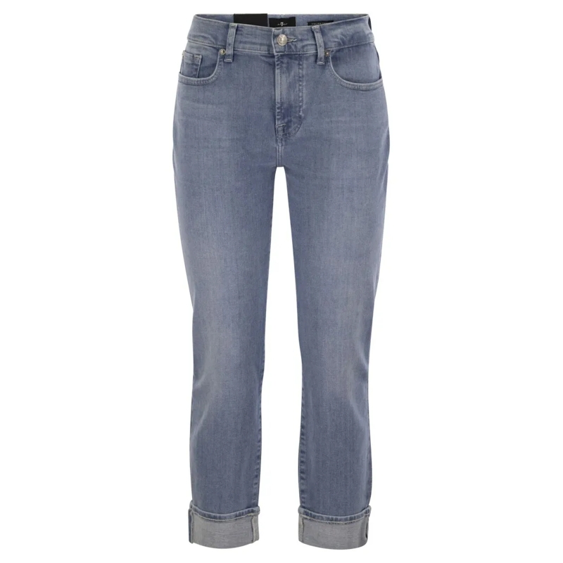 Seven for all Mankind Jeans Relaxed Skinny Groovy - Medium Waist Boyfriend Jea Blue