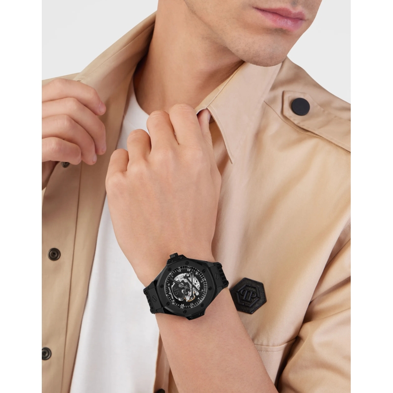 Philipp Plein Quarzuhr Quarz-Analoguhr Plein $Keleton Royal schwarz(Image 4)