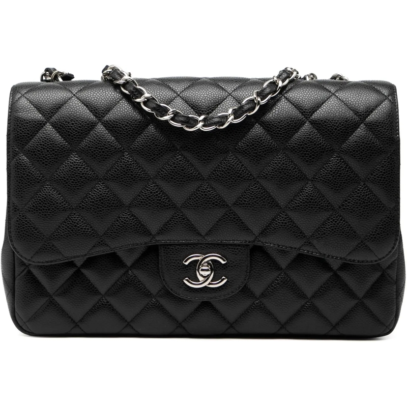 Chanel Schultertasche Jumbo Classic Caviar Double Flap schwarz