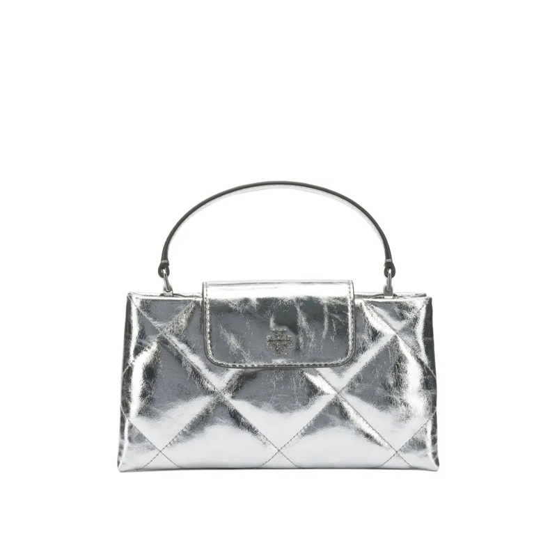 Tory Burch Schultertasche Quilted Metallic Leather Shoulder Bag Grey