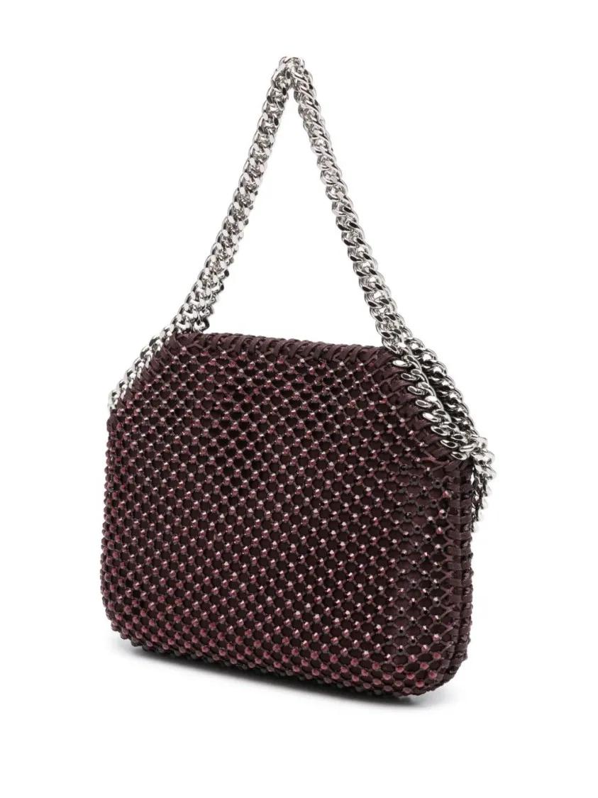 Thumbnail - Stella McCartney Hobo Bags - Textured Red Shoulder Bag With Chain-Link Strap - Gr. unisize - in Rot - für Damen