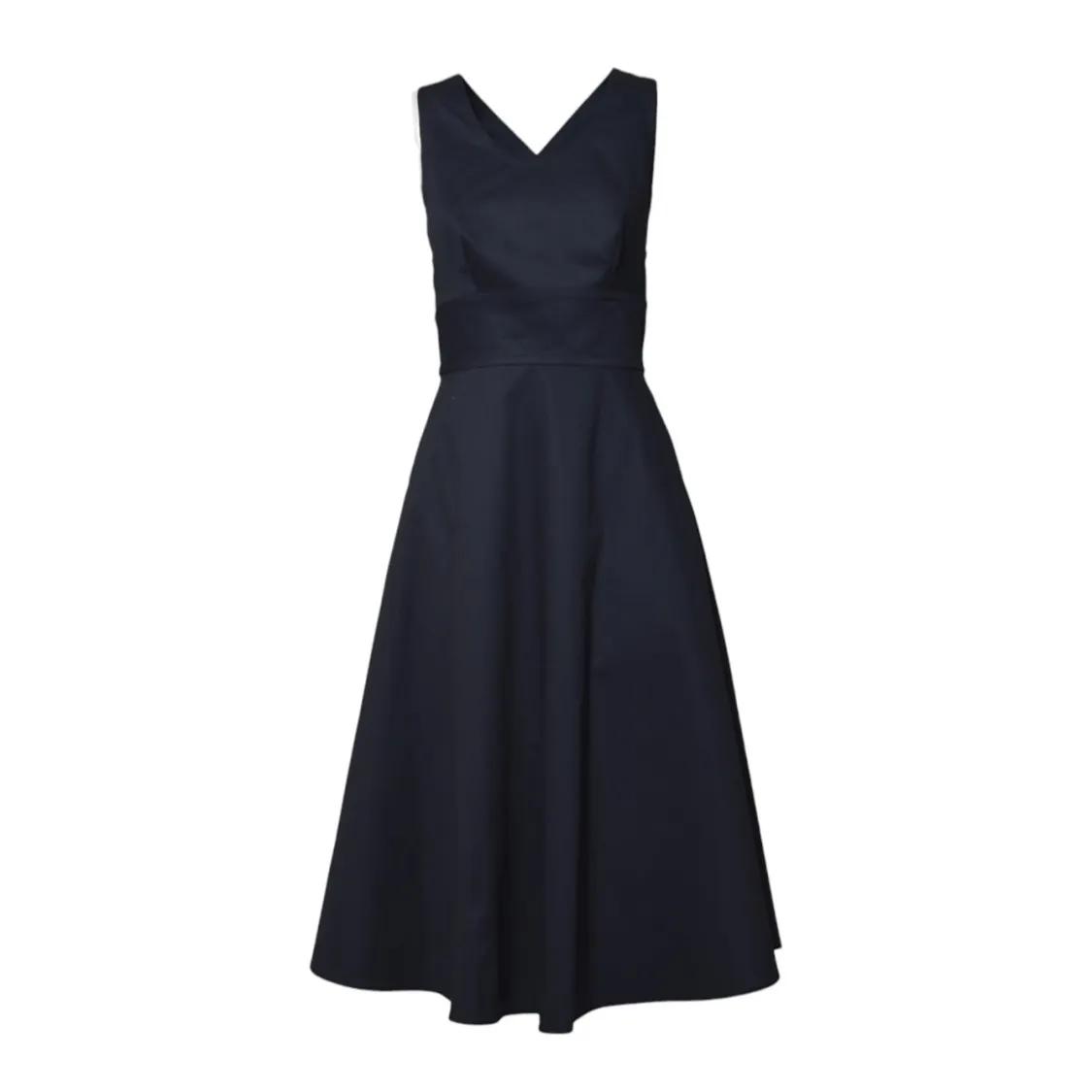 Thumbnail - Aspesi - Midnight Blue Cotton Pique Midi Dress - Größe 44 - blue