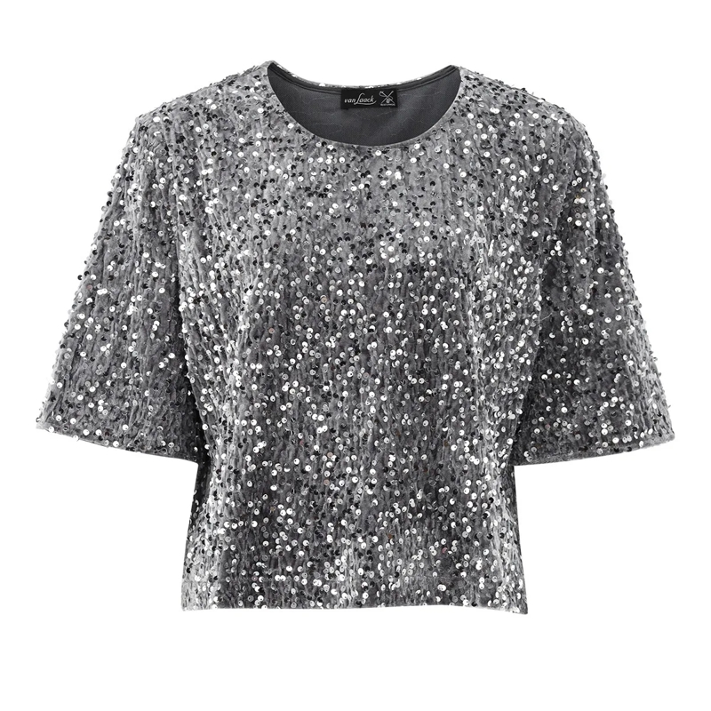 VAN LAACK Bluse Bluse Modern Fit Uni grau