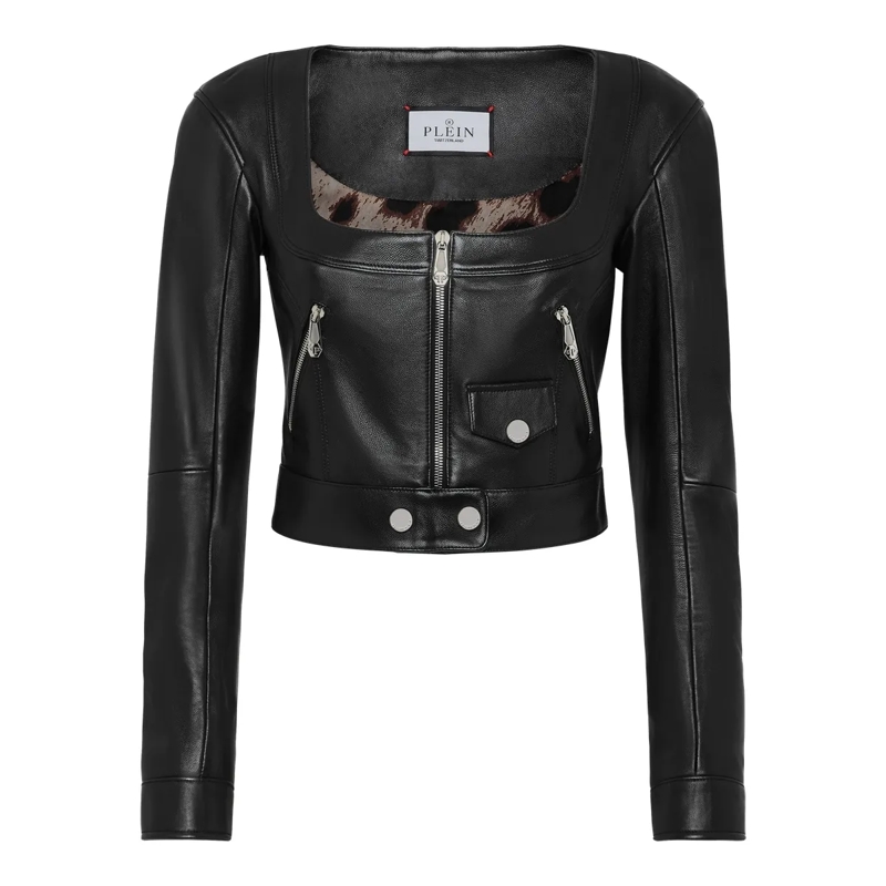 Philipp Plein Lederjacke Lederjacke schwarz