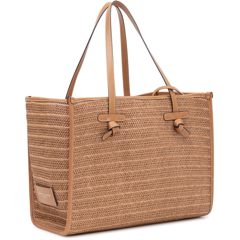 Gianni Chiarini Shopper Borsa Marcella Intrecciata con Doppi Manici beige(Image 2)