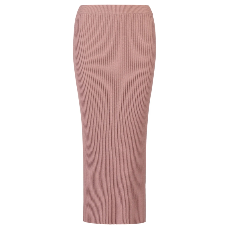 Apart Maxirock Rippenstrickrock mauve