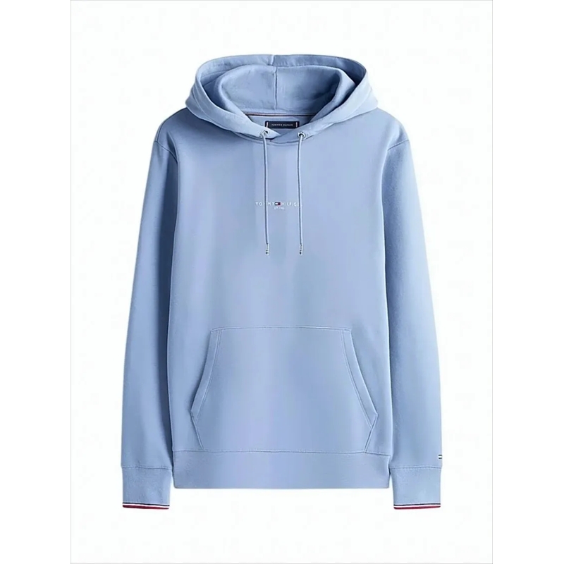 Tommy Hilfiger  Regular Fit Cotton-Polyester Blend Hooded Sweatshi Blue