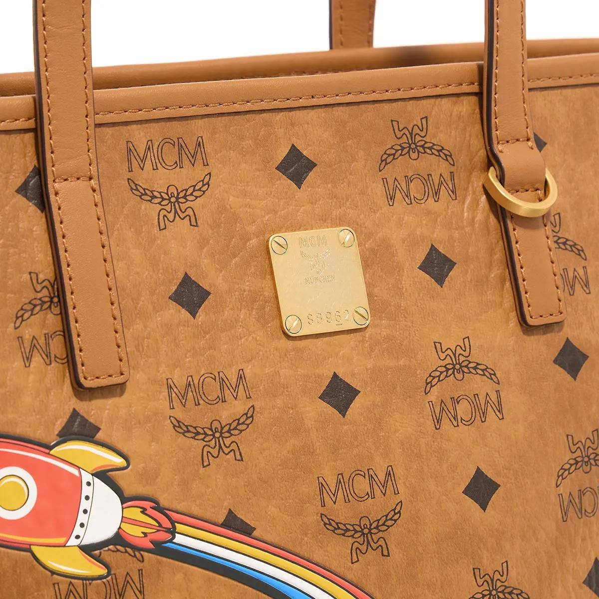 MCM Shoppers Visetos Shopper Small in cognac