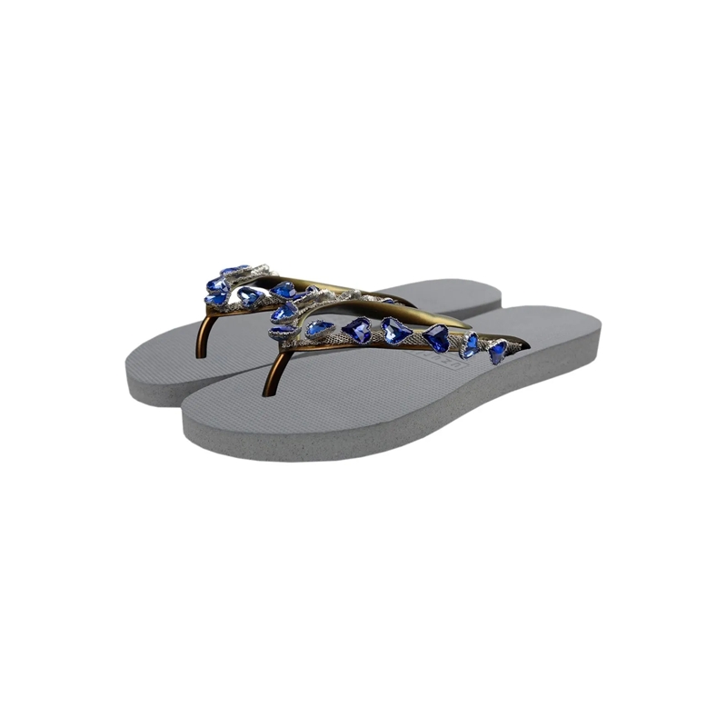 UZURII Flip Flops Zehentrenner Heart Blue silber(Image 2)