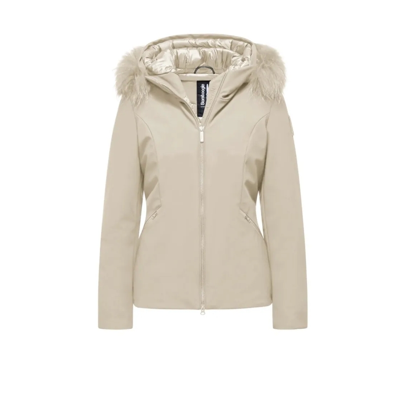 Bomboogie Parka Slim-Fit Beige Coat Neutrals