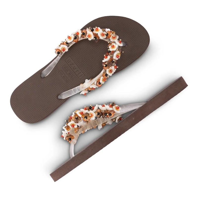 UZURII Flip Flops flip flop Tulum Bloom Coffee mocca(Image 20)